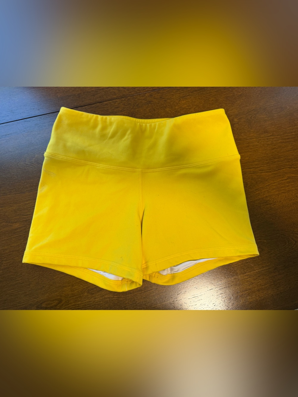 Fleo Yellow High-Rise Shorts